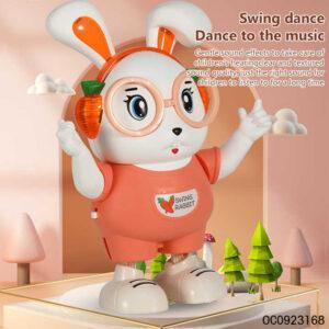 Cartoon Dancing Rabbit Guitarist Kids Toy Electronic Guitar With Light and Music